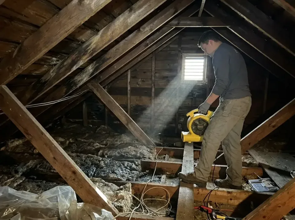 attic-water-damage-drying-proc-007 — frequently asked questions, Emergency Water Extraction & 24/7 Flood Response in Maurice…